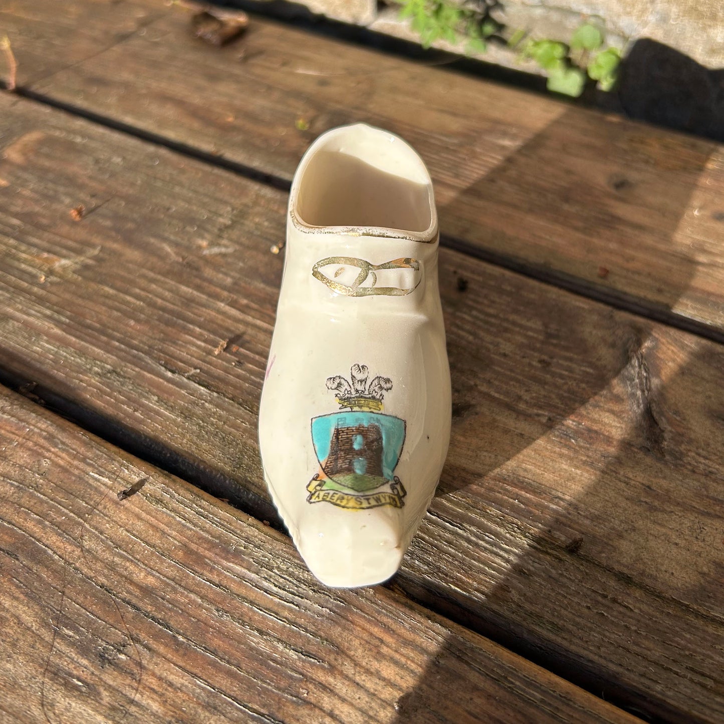 Miniature Shoe - Crested China - Aberystwyth - Antique (Preloved)
