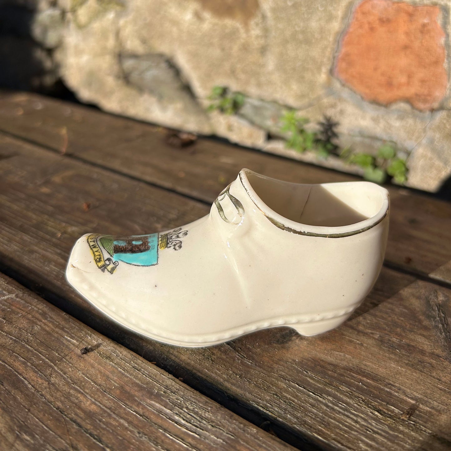 Miniature Shoe - Crested China - Aberystwyth - Antique (Preloved)