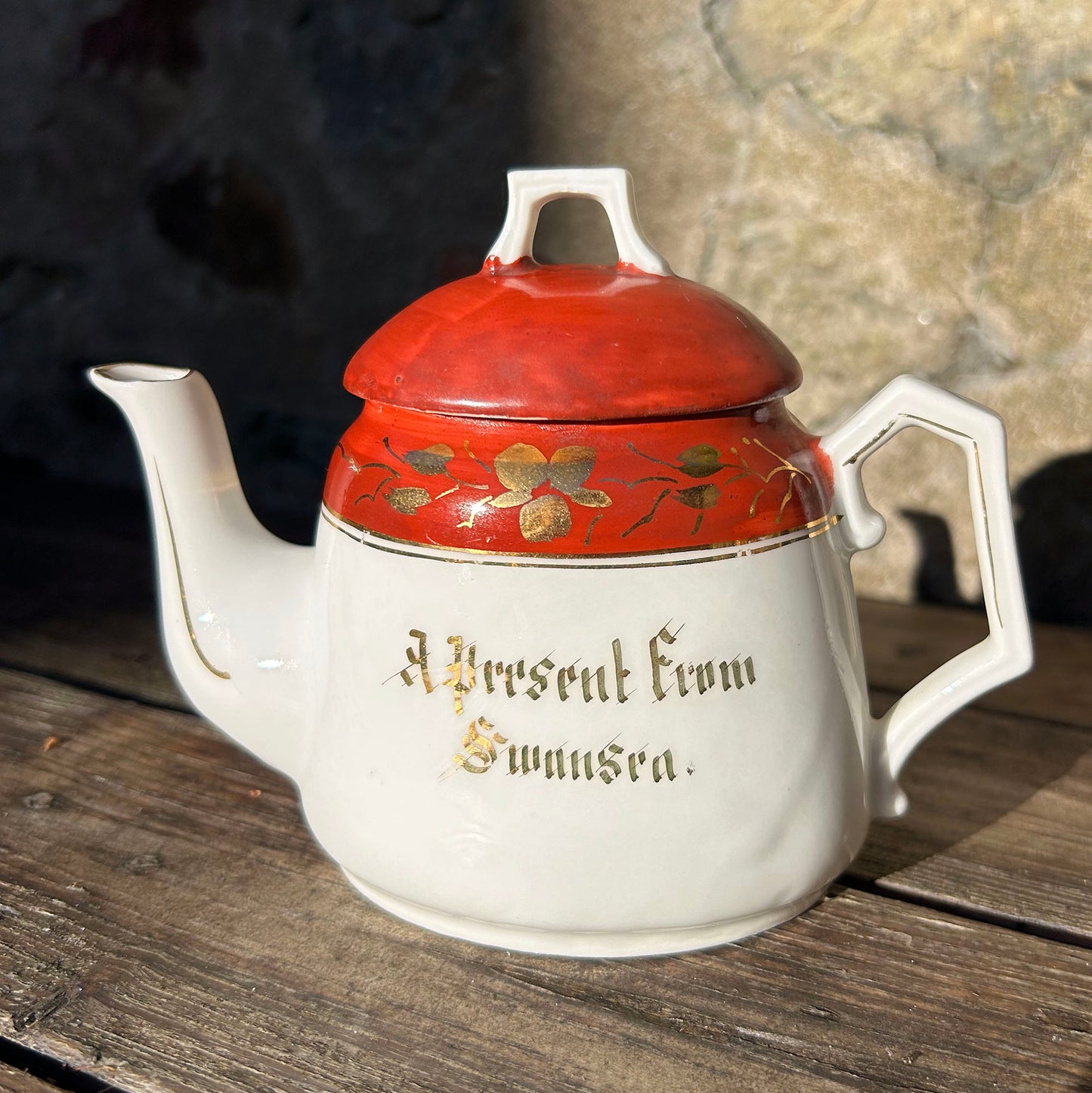 Miniature Teapot - A Present from Swansea - Antique Souvenir (Preloved)