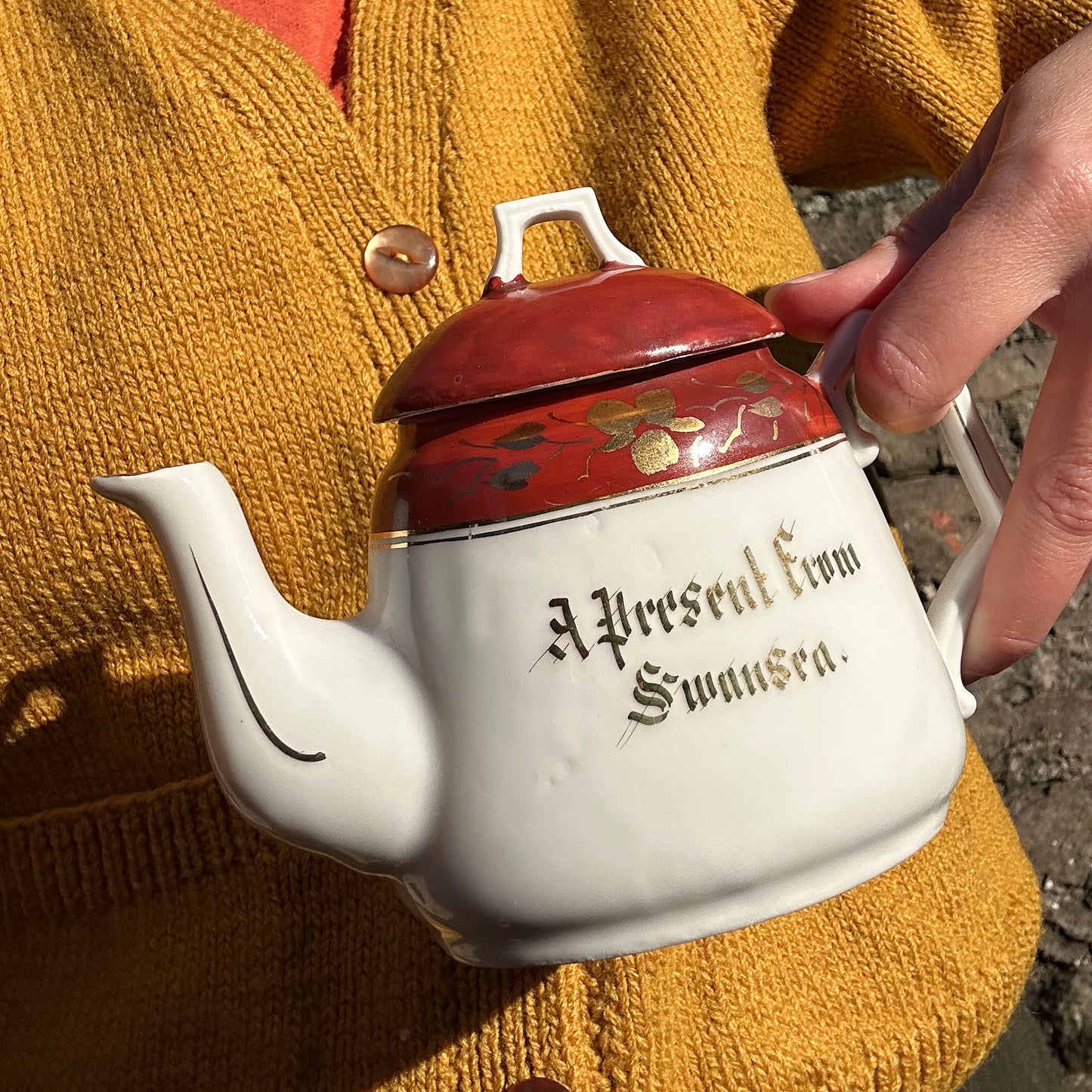 Miniature Teapot - A Present from Swansea - Antique Souvenir (Preloved)