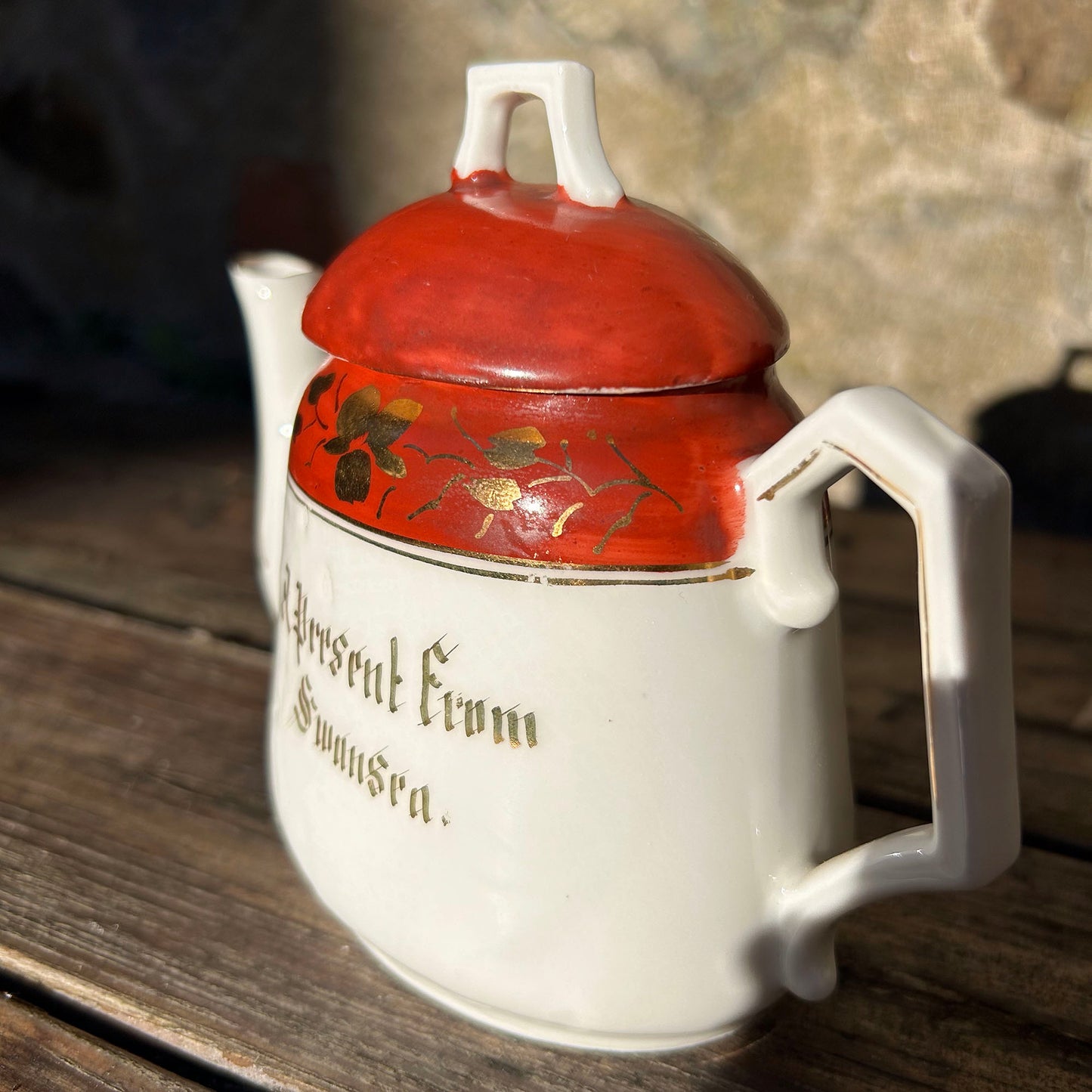 Miniature Teapot - A Present from Swansea - Antique Souvenir (Preloved)