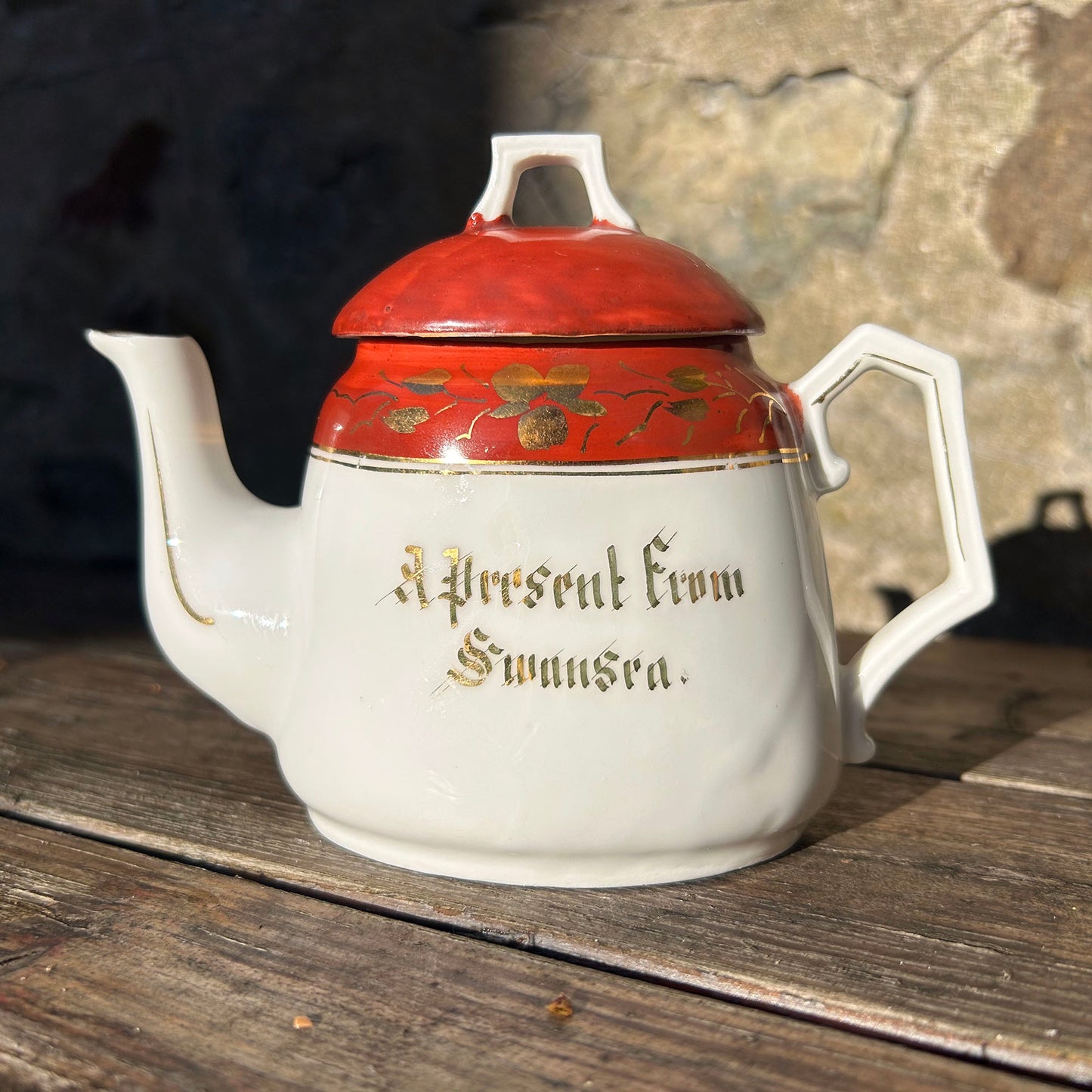 Miniature Teapot - A Present from Swansea - Antique Souvenir (Preloved)