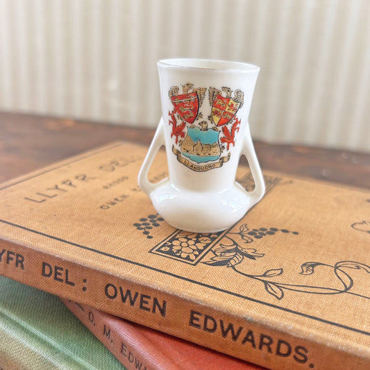 Miniature Vase - Antique Crested China - Shelley - Llandudno (Preloved)