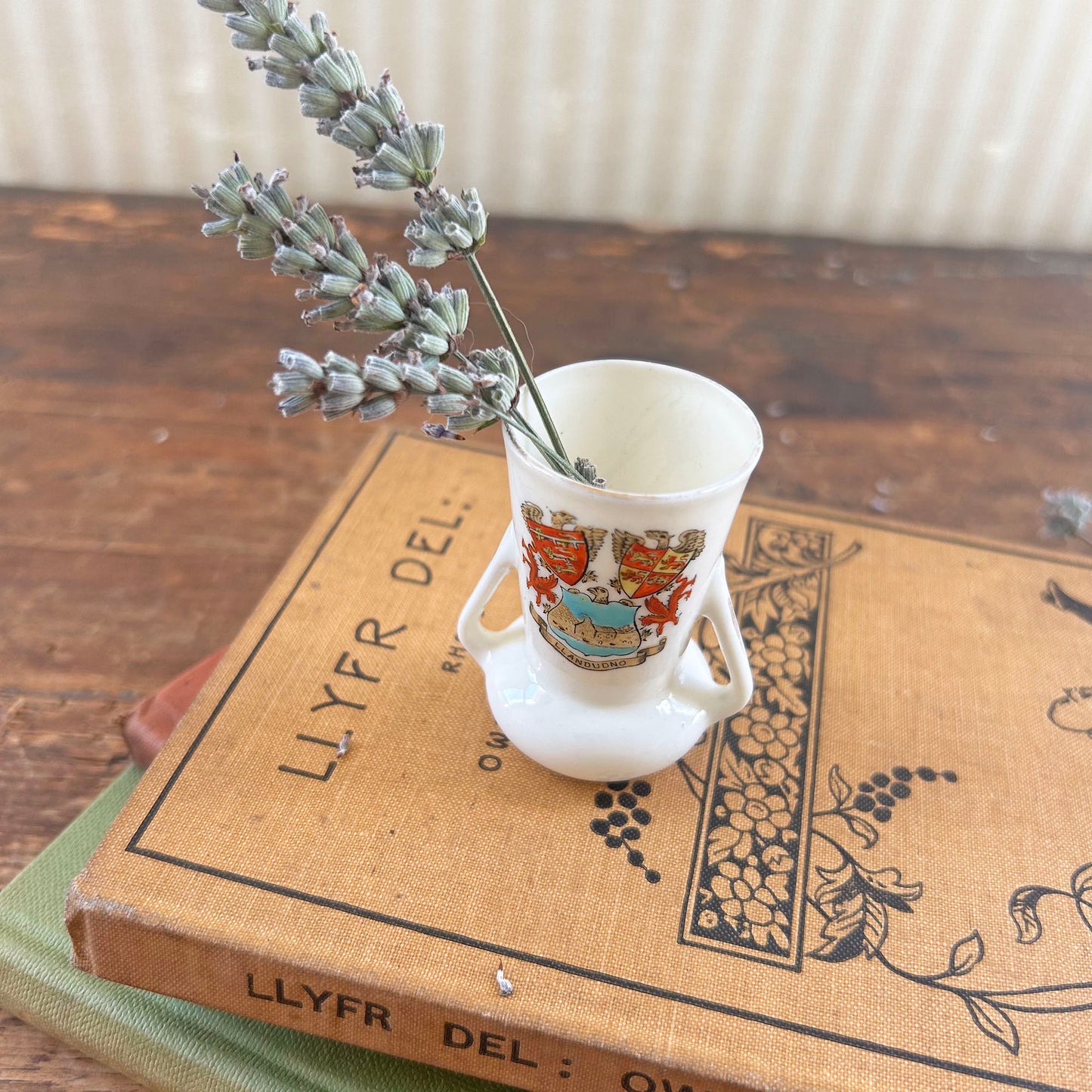 Miniature Vase - Antique Crested China - Shelley - Llandudno (Preloved)