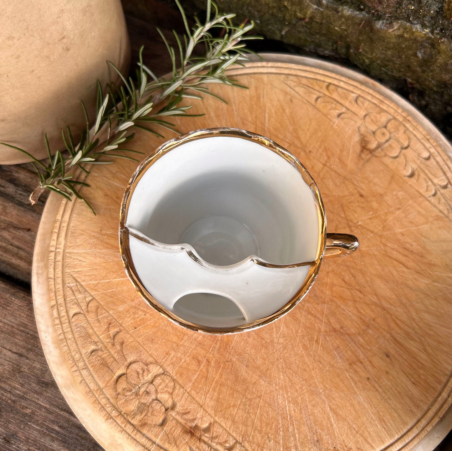 Moustache Cup - Silesia - Welsh Costumes - Antique Souvenir (Preloved)