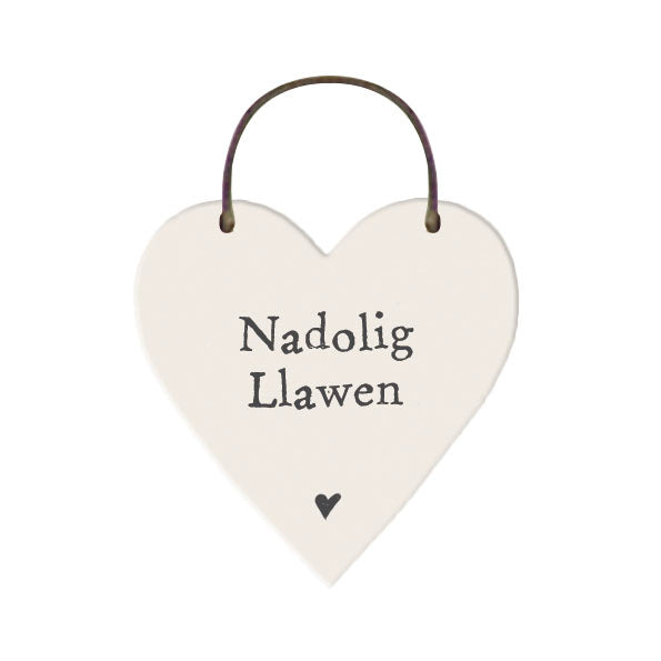 Mini Heart Decoration - Nadolig Llawen / Merry Christmas