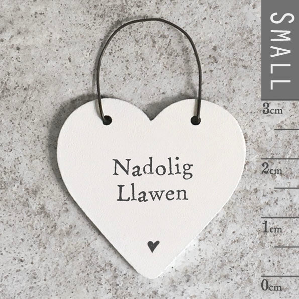 Mini Heart Decoration - Nadolig Llawen / Merry Christmas