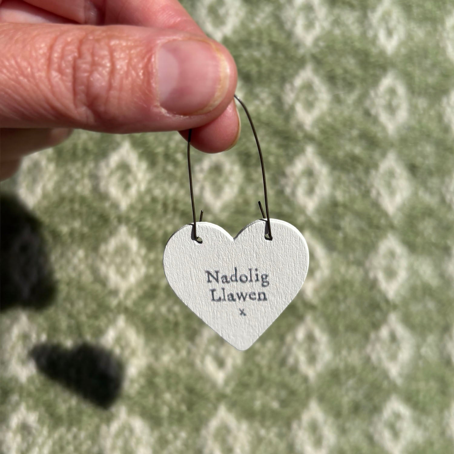 Mini Heart Decoration - Nadolig Llawen / Merry Christmas