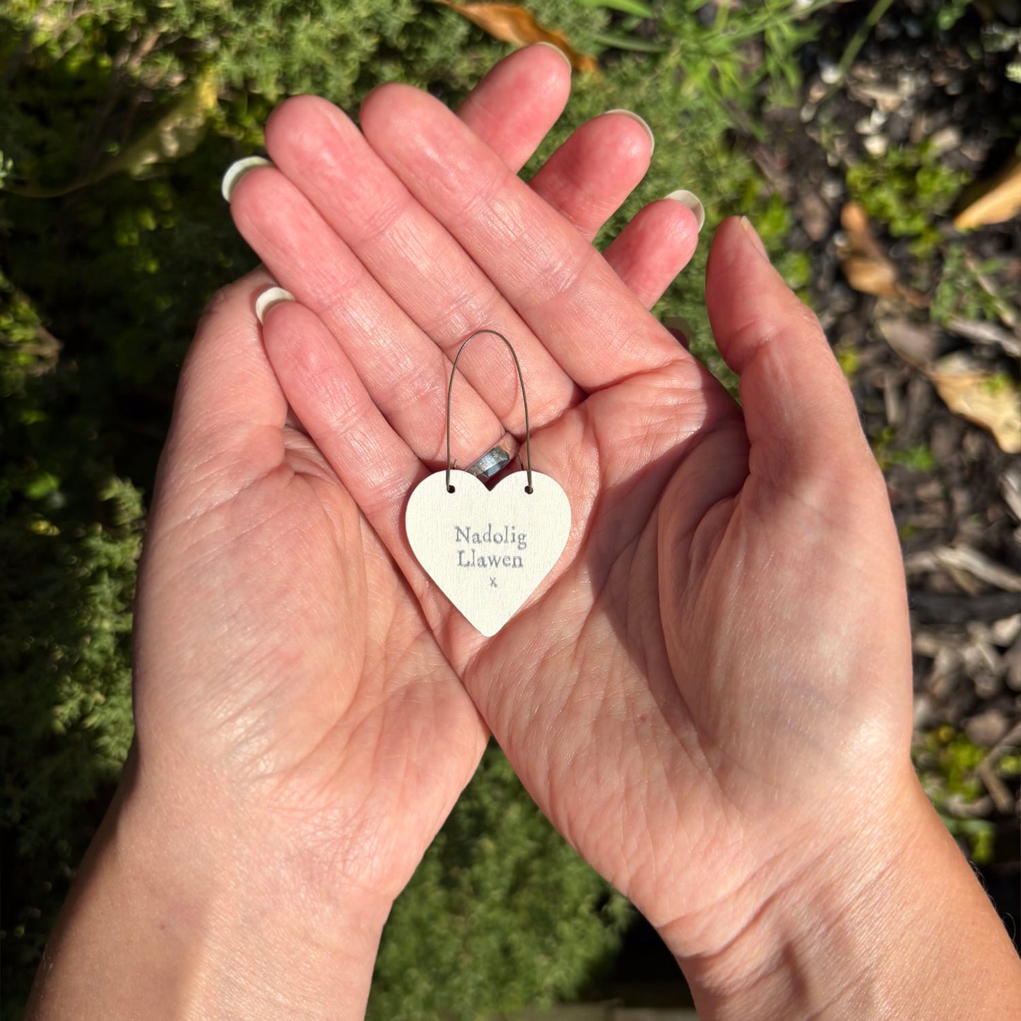Mini Heart Decoration - Nadolig Llawen / Merry Christmas