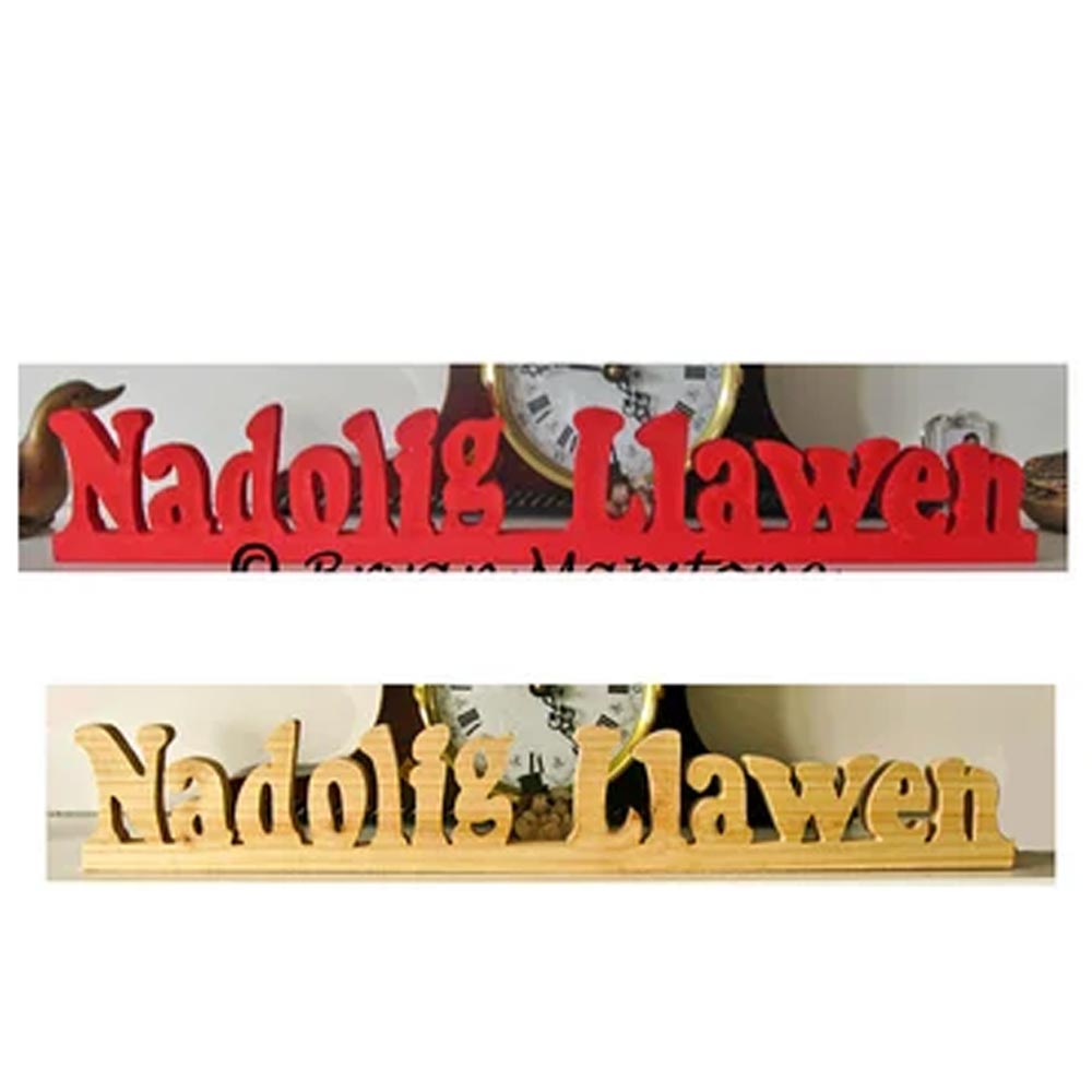 Decoration - Wooden Word - Nadolig Llawen / Merry Christmas