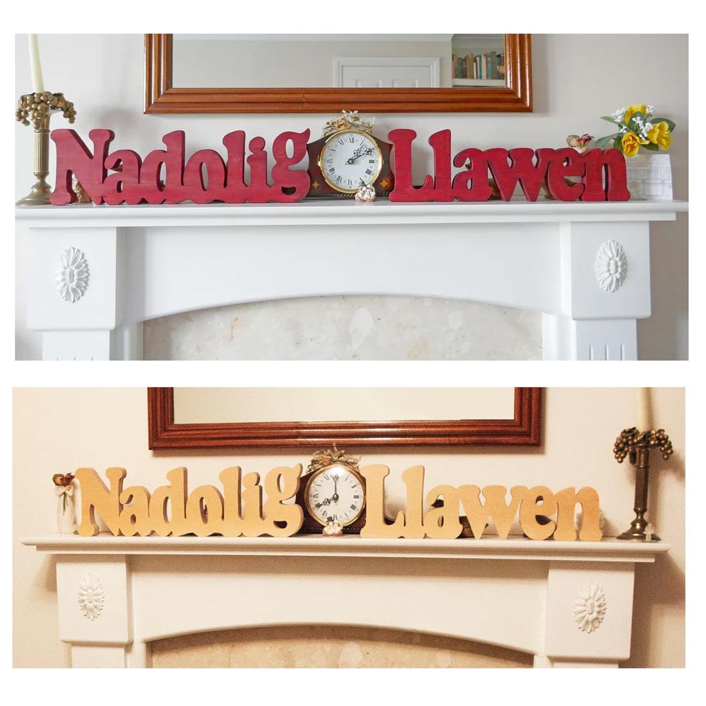 Decoration - Wooden Word - Nadolig Llawen / Merry Christmas