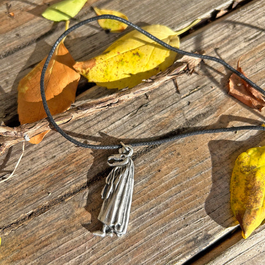 Necklace Pendant - Welsh Folk - Pewter - Mari Lwyd