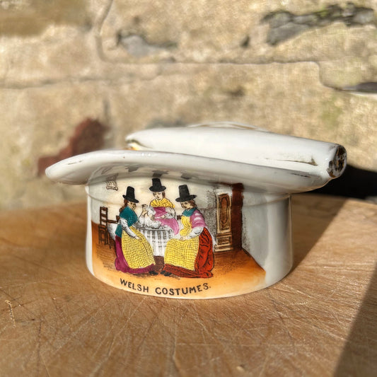 Ornamental Hat / Ash Tray - Welsh Costumes - Antique Souvenir (Preloved)