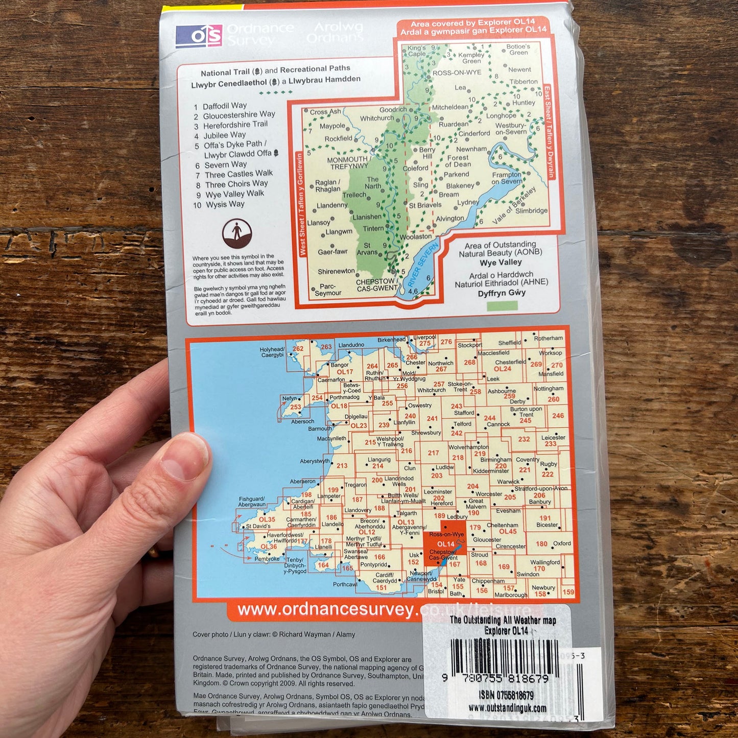 OS Ordnance Survey Map - Wye Valley & Forest of Dean / Dyffryn Gwy a Fforest y Ddena OL14 (Preloved)