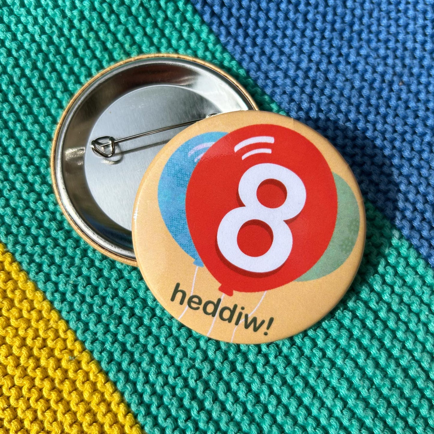 TRADE - Badge / Pin  - Penblwydd Hapus! Happy Birthday! Choose Age x 6