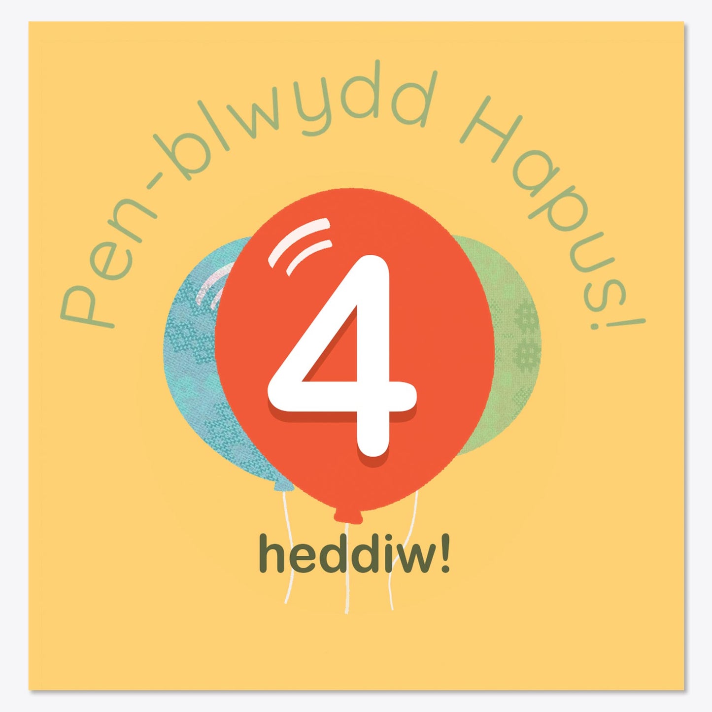 Card - Happy Birthday - Penblwydd Hapus - Kids - Choose your age