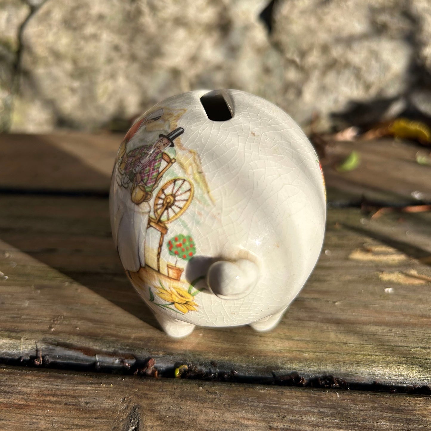 Piggy Bank - Welsh Ladies - Souvenir of Wales - Antique (Preloved)