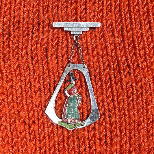 Pin / Brooch - Vintage Art Deco - Welsh Lady (Preloved)