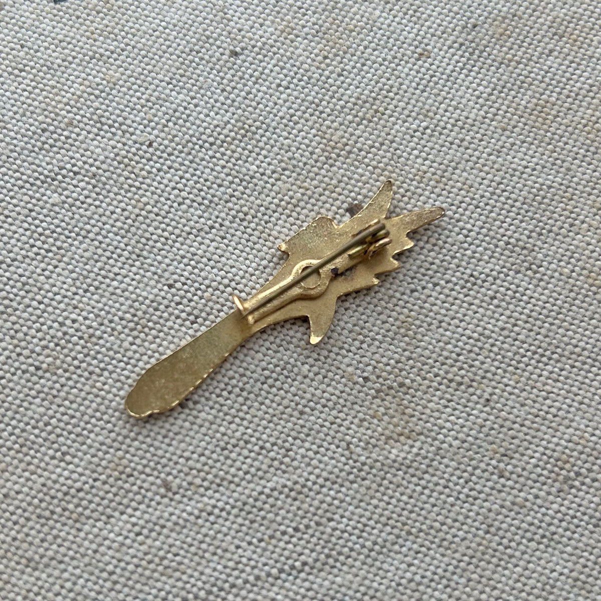 Pin Badge / Brooch - Vintage Enamel Metal - Welsh Leek (Preloved)