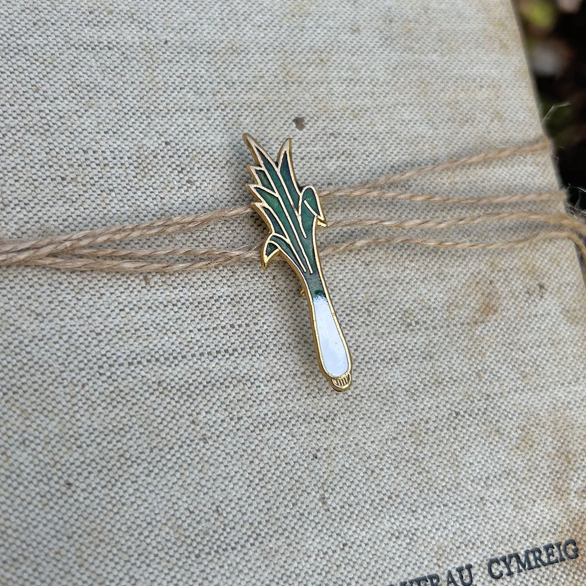 Pin Badge / Brooch - Vintage Enamel Metal - Welsh Leek (Preloved)