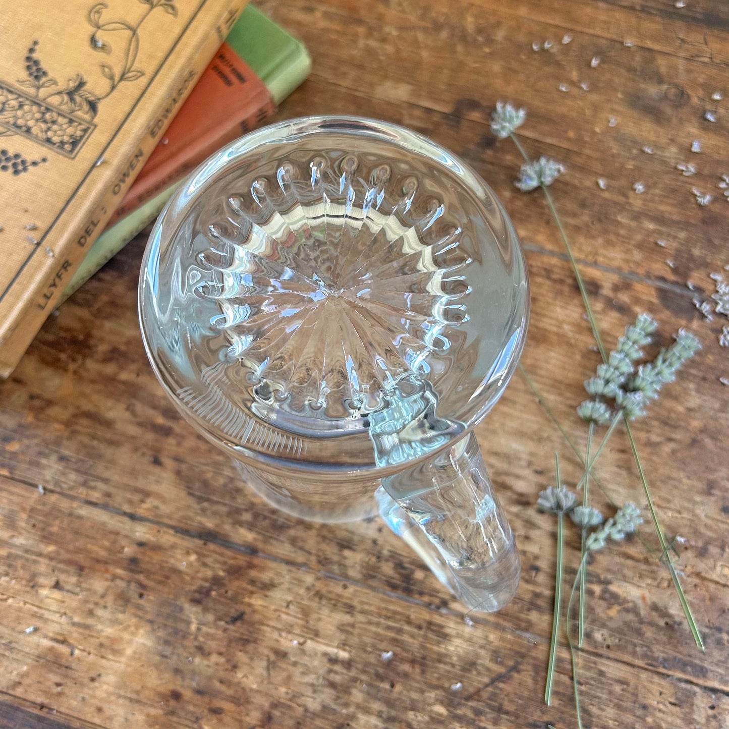 Pint Glass Tankard - Lead Crystal - Daffodil and Leek (Preloved)