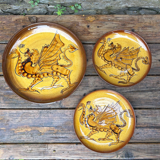 Plates - Welsh Dragon - Teifi Pottery - Vintage (Preloved)