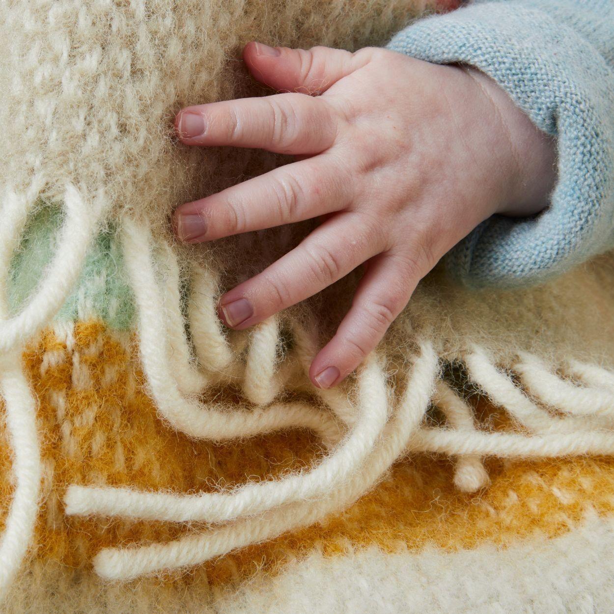 Baby Pram Blanket - New Wool - Illusion Stripe Spring
