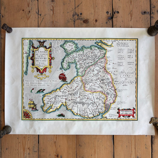 Print / Poster - Early Map of Wales / Cymru / Cambriae Typus - 1611  (Preloved)