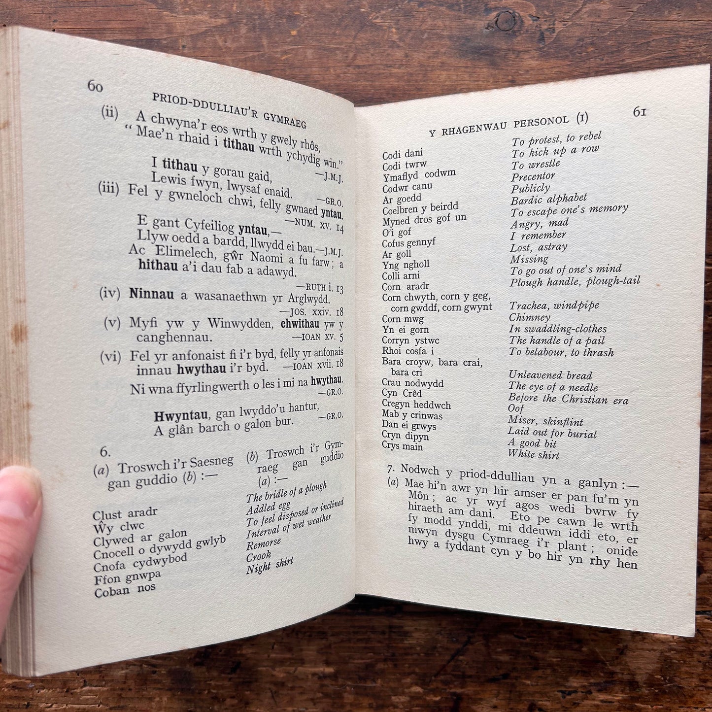 Priod-Ddulliau'r Gymraeg - Welsh Idoms - Joseph Harry - 1927 (Preloved)