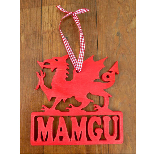 Decoration / Plaque - Dragon - Mamgu - Grandma