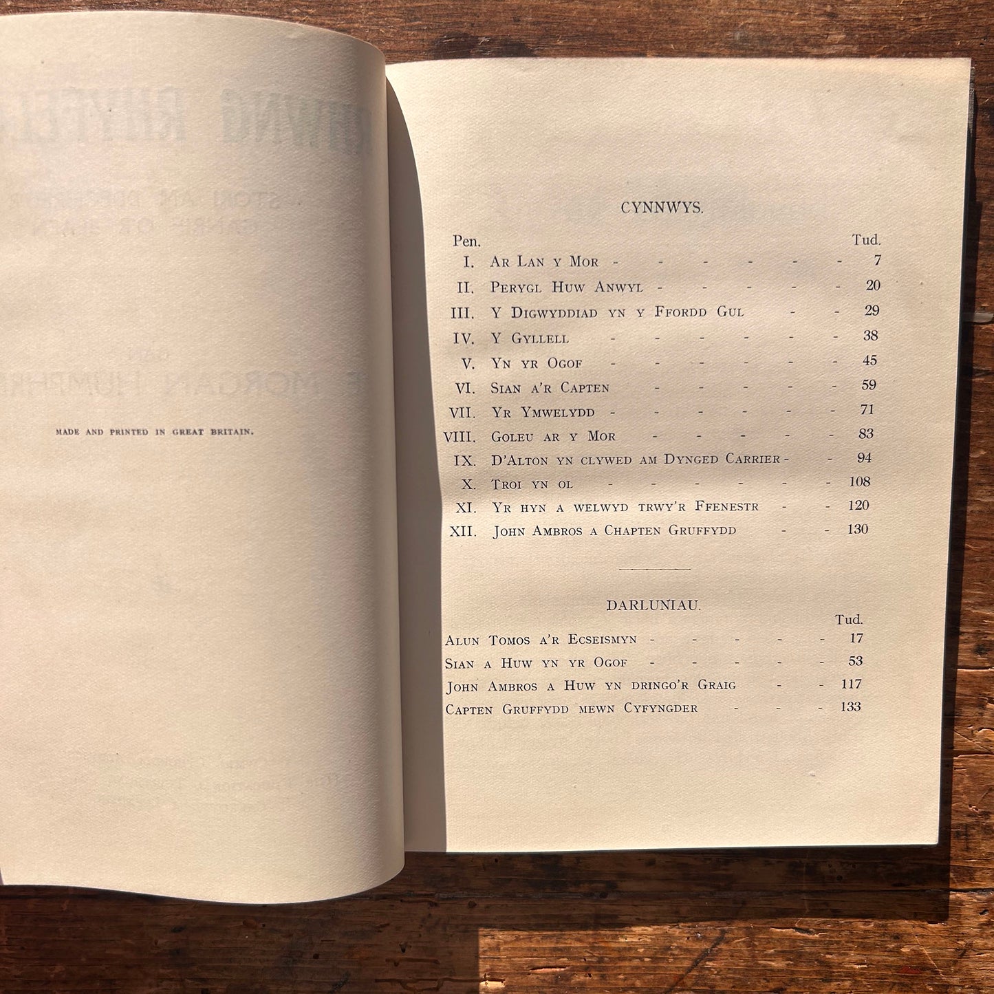 Rhwng Rhyfeloedd - Stori am Ddechreu'r Ganrif O'r Blaen - E. Morgan Humpreys 1924 (Preloved)