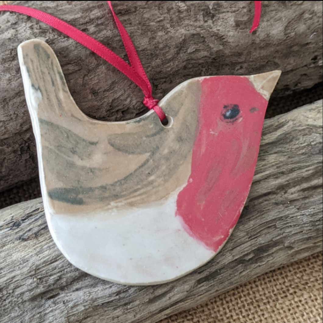 Decoration - Ceramic - Christmas Robin / Robin Goch Nadolig