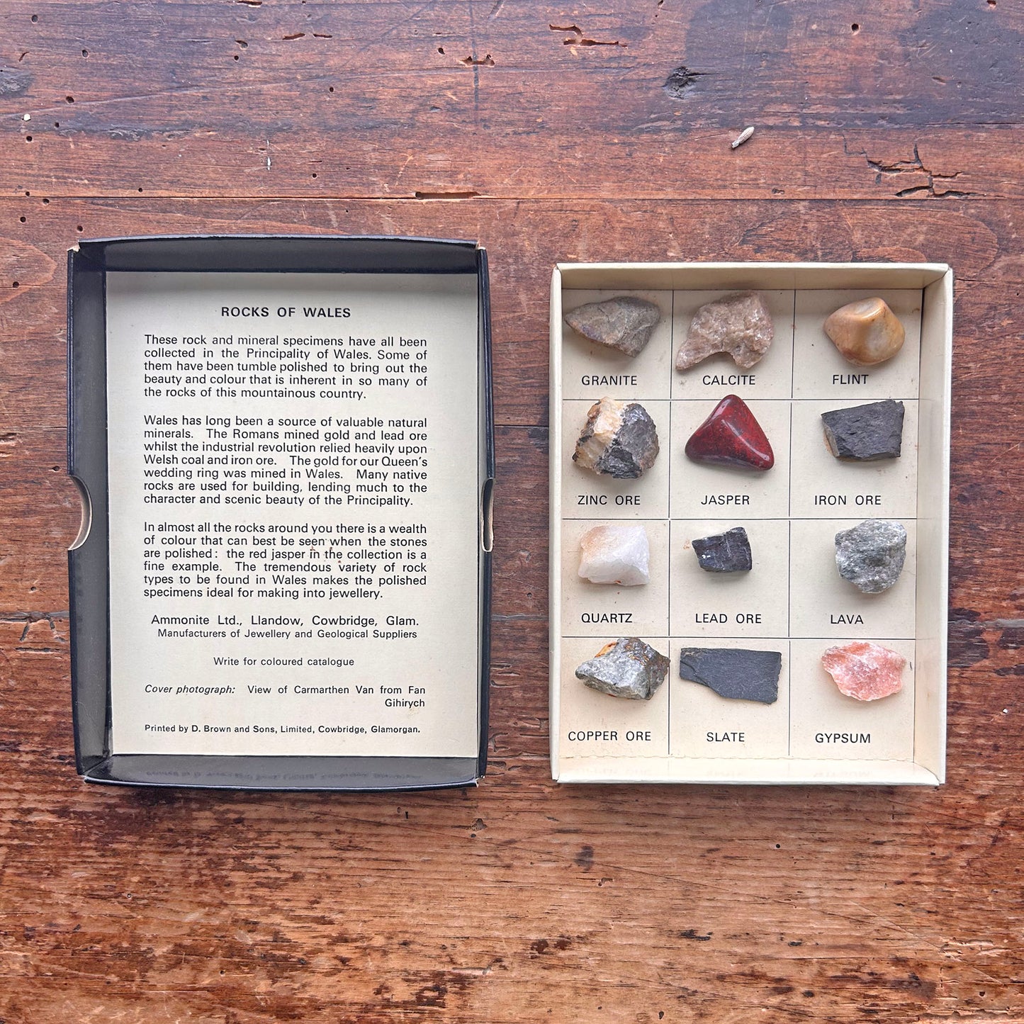 Rocks & Minerals of Wales - Geology Specimen Gift Box - Vintage - Ammonite Ltd. (Preloved)