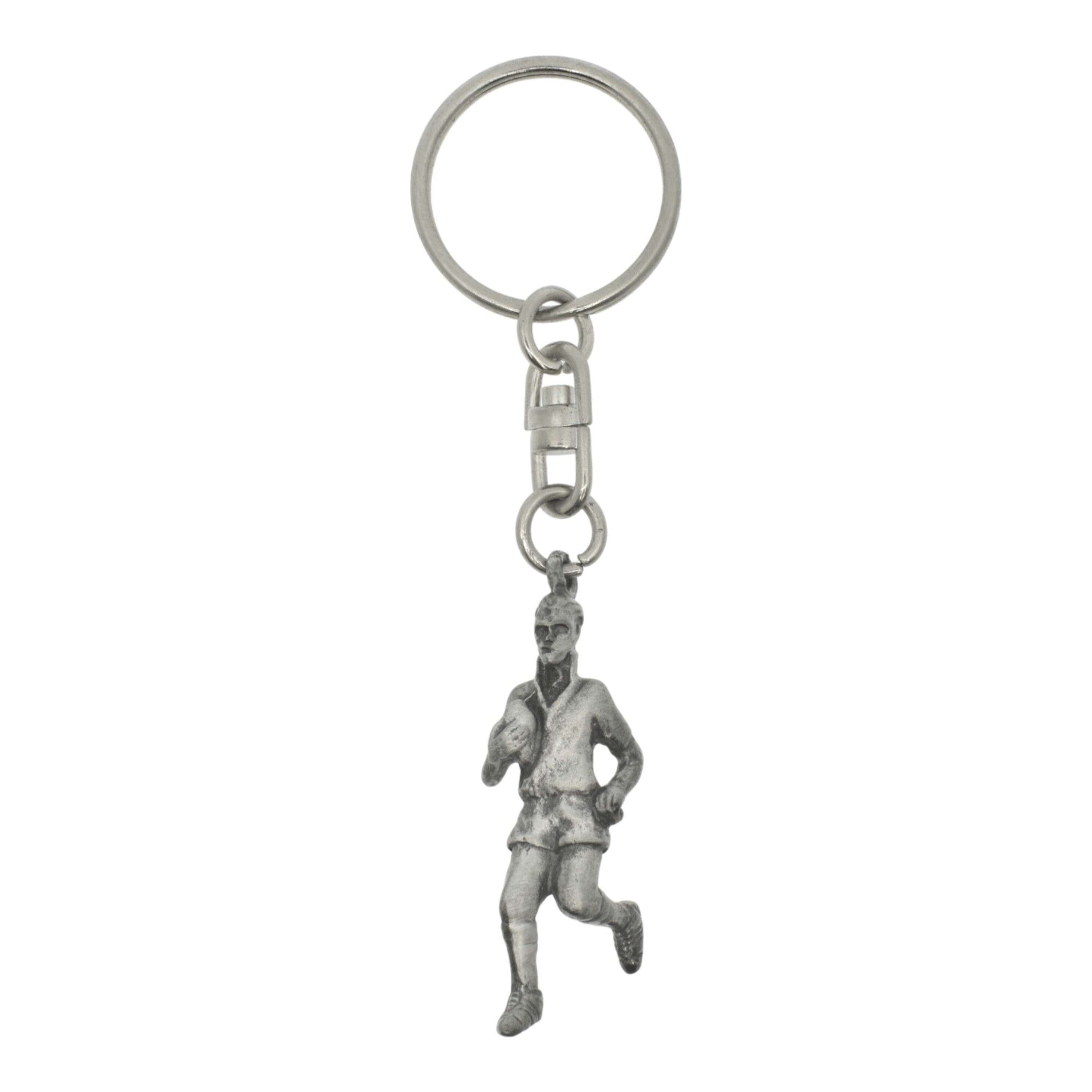 Keyring / Key Chain - Pewter - Welsh Rugby Player – The Welsh Gift Shop