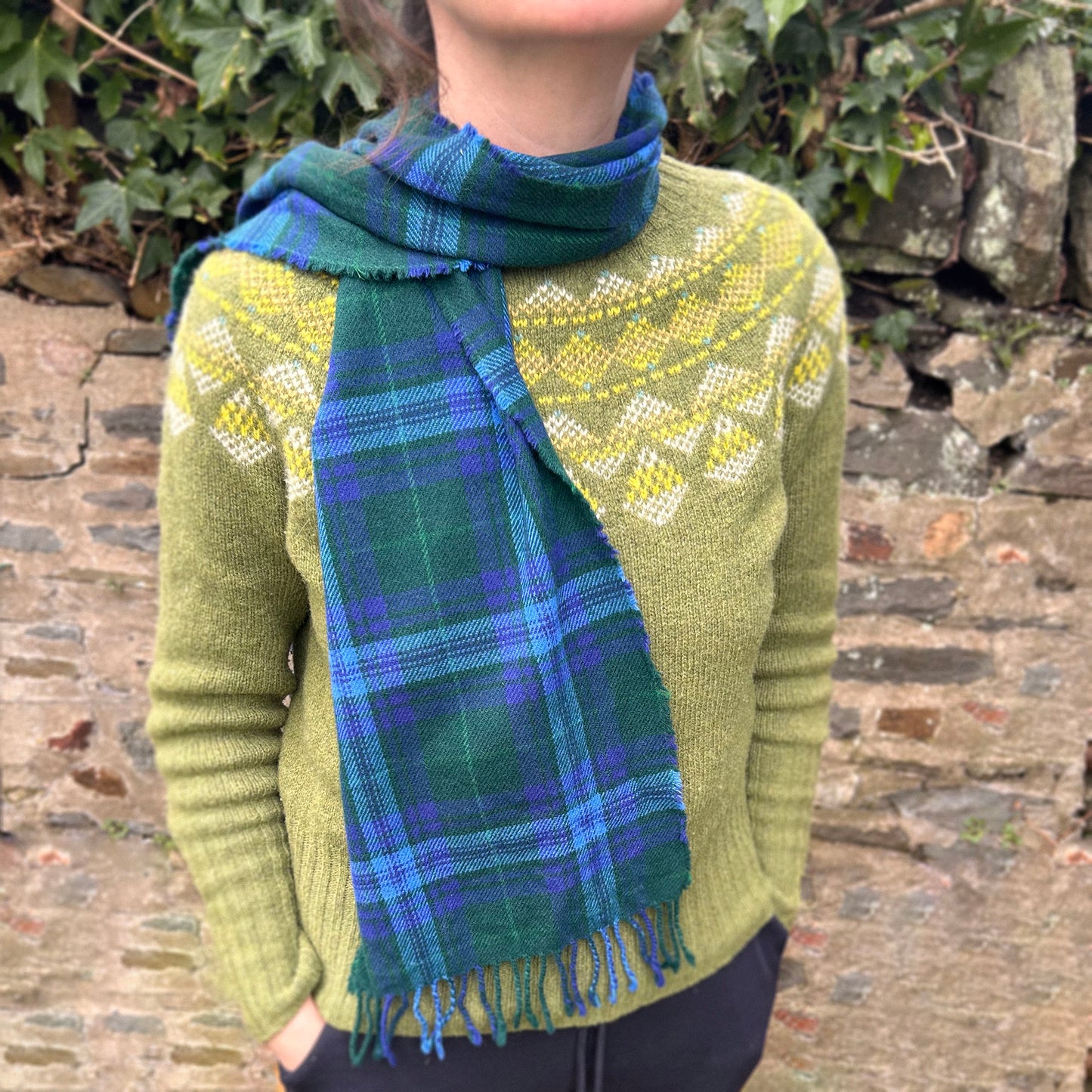 Scarf - Welsh Tartan - 100% Wool - Jones (Preloved)