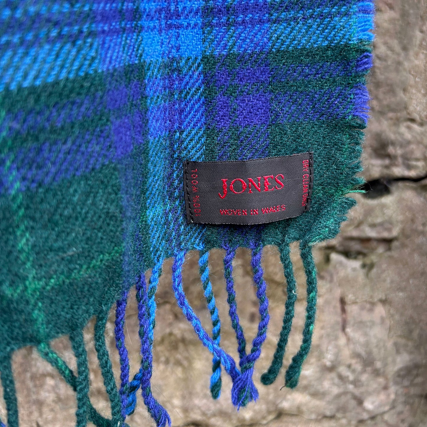 Scarf - Welsh Tartan - 100% Wool - Jones (Preloved)
