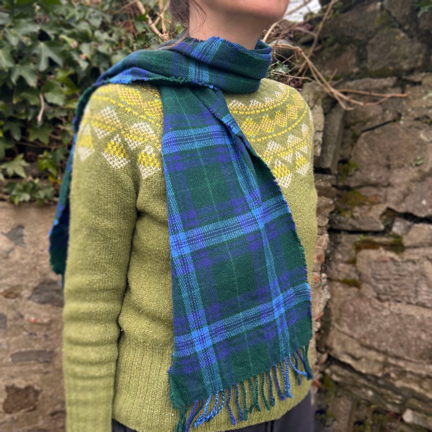 Scarf - Welsh Tartan - 100% Wool - Jones (Preloved)