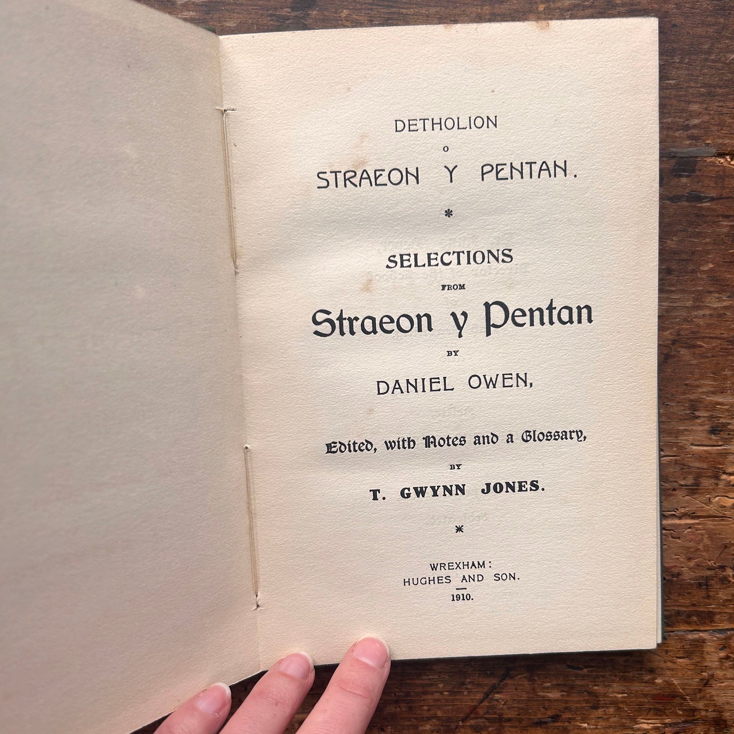 Detholion o Straeon y Pentan - Daniel Owen - T. Gwynn Jones 1910 (Preloved)