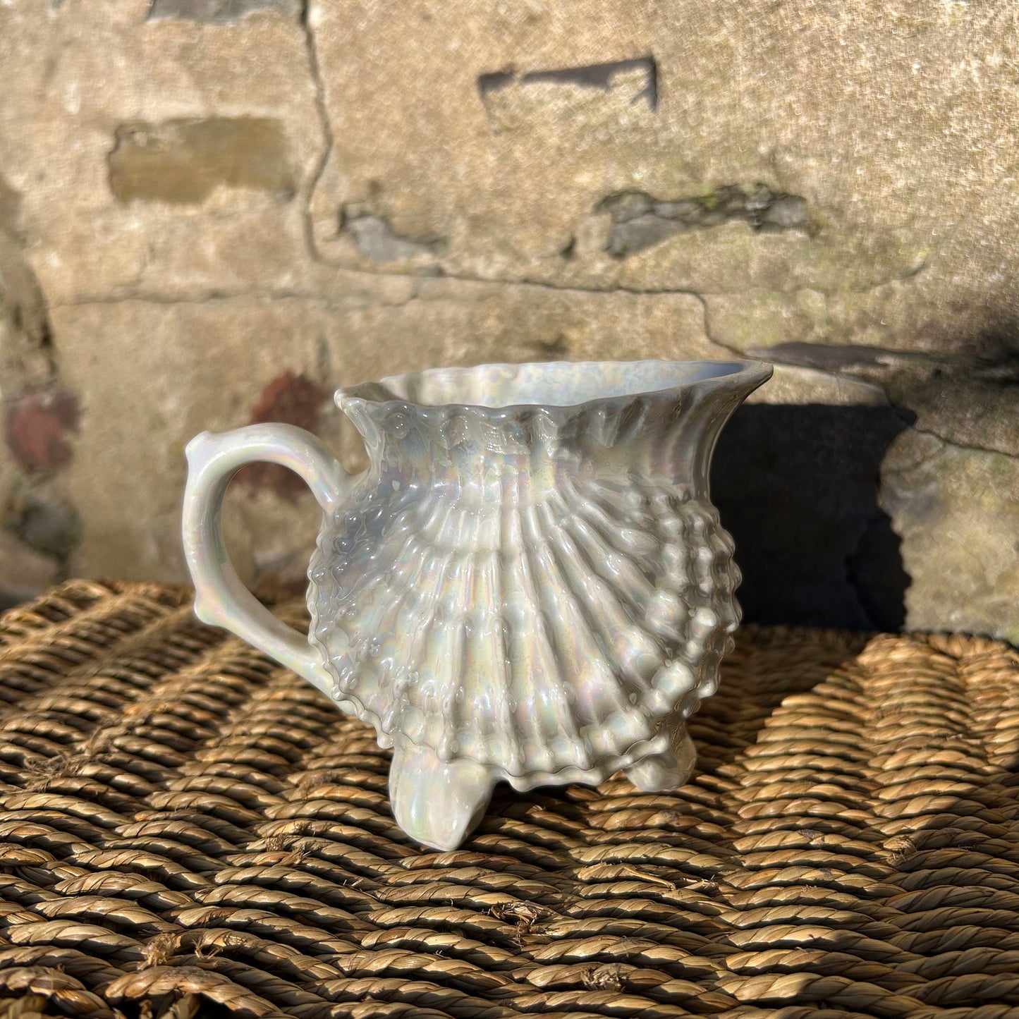 Shell Jug - Welsh Costumes - Welsh Spinning Party - Antique Souvenir (Preloved)