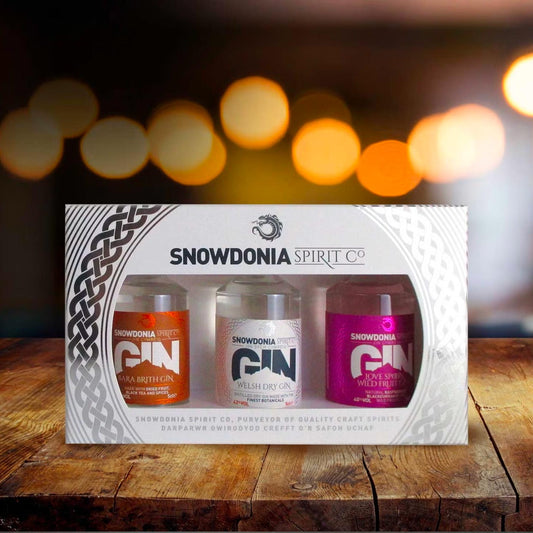 Miniature Gin Gift Set - Snowdonia Spirit Co - 3 x 5cl Bottles (UK postage included in price)
