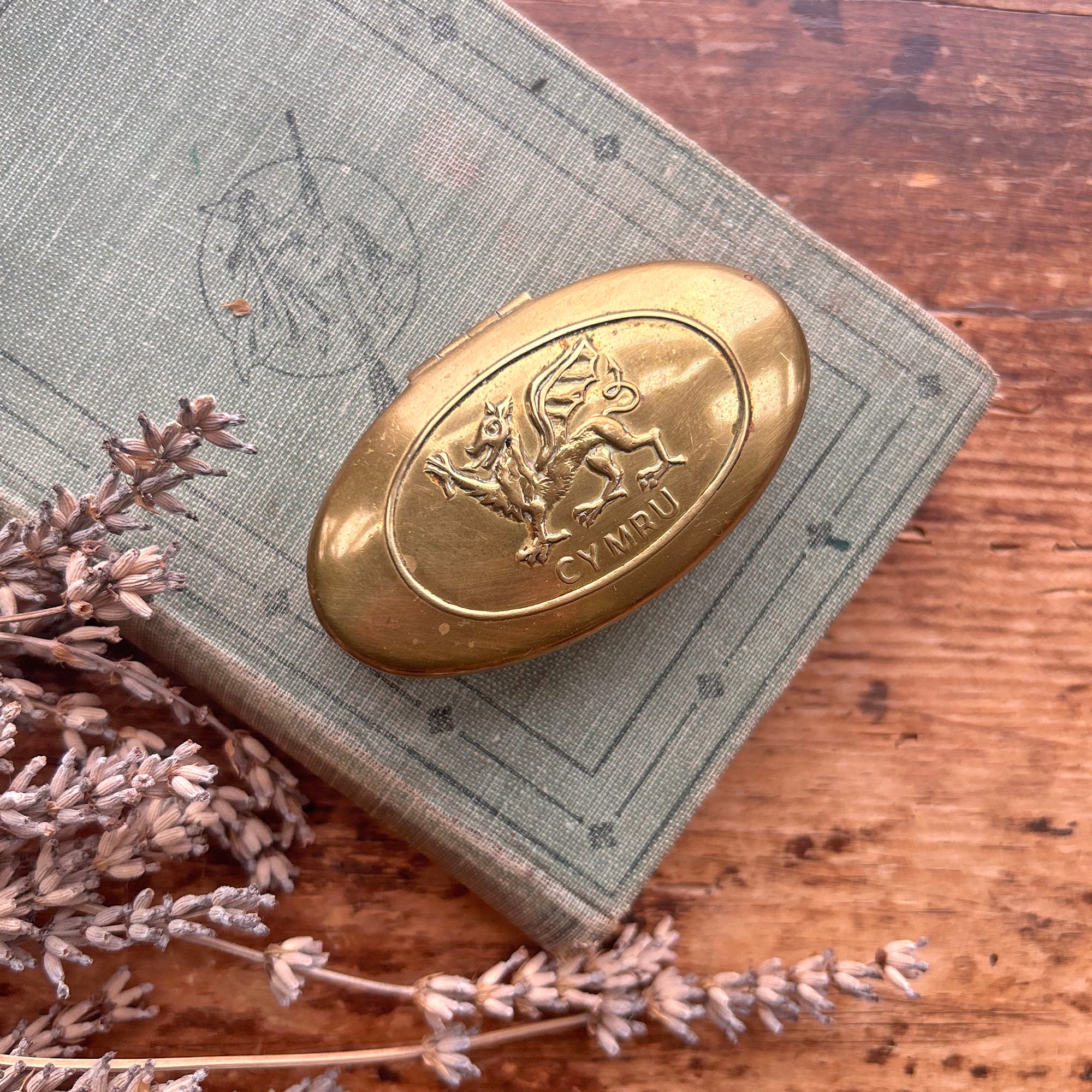 Snuff Box / Brass Oval Tin - Welsh Miner's - Cymru Dragon (Preloved ...