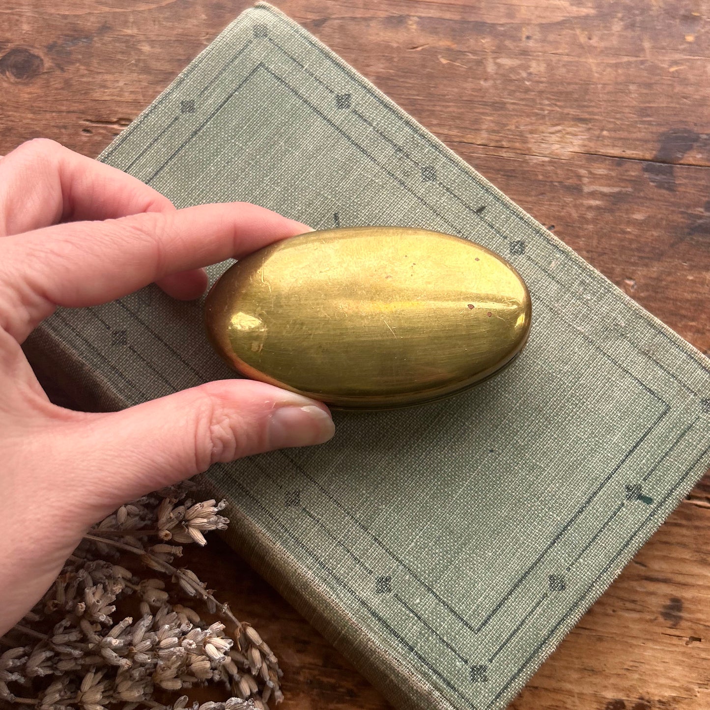 Snuff Box / Brass Oval Tin - Welsh Miner's - Cymru Dragon (Preloved)