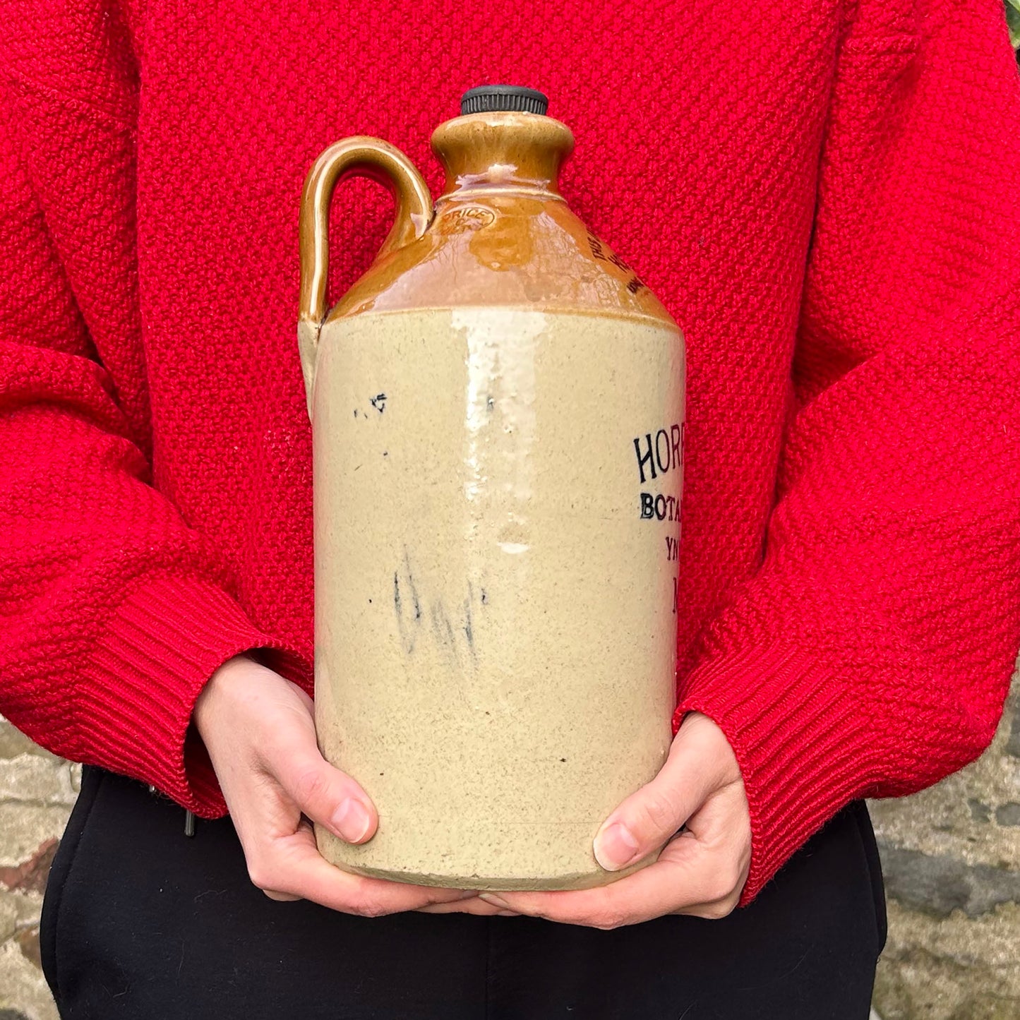 Stoneware Bottle / Flagon - Horrocks & Sons Merthyr - Botanical Brewery Antique 1924 (Preloved)