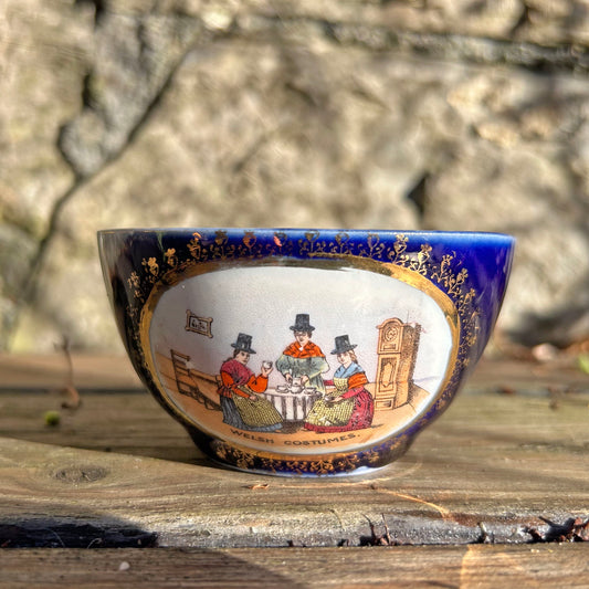 Sugar Bowl - Welsh Costumes - Antique Souvenir (Preloved)