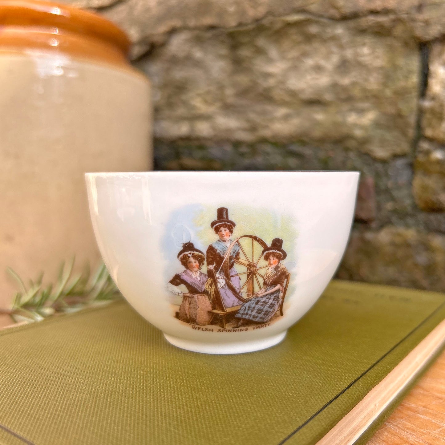 Sugar Bowl - Welsh Spinning Party - Vintage Souvenir (Preloved)