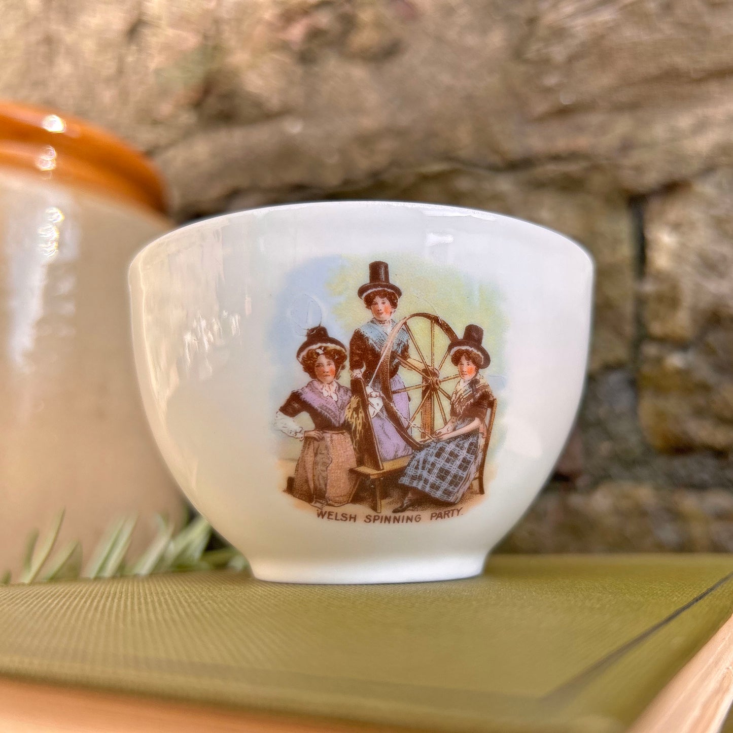 Sugar Bowl - Welsh Spinning Party - Vintage Souvenir (Preloved)