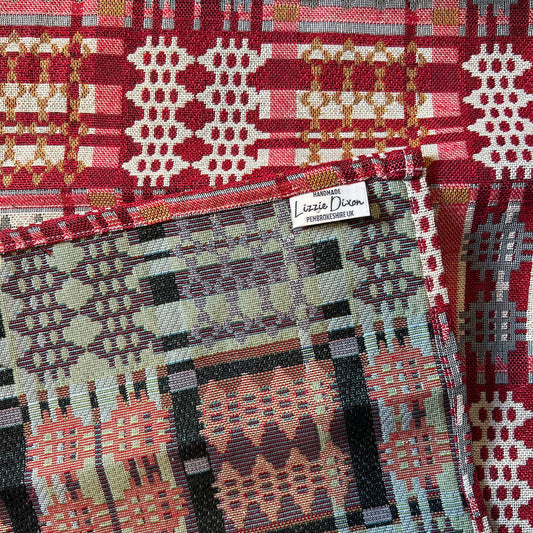Table Runner - Welsh Tapestry Design - Christmas Red