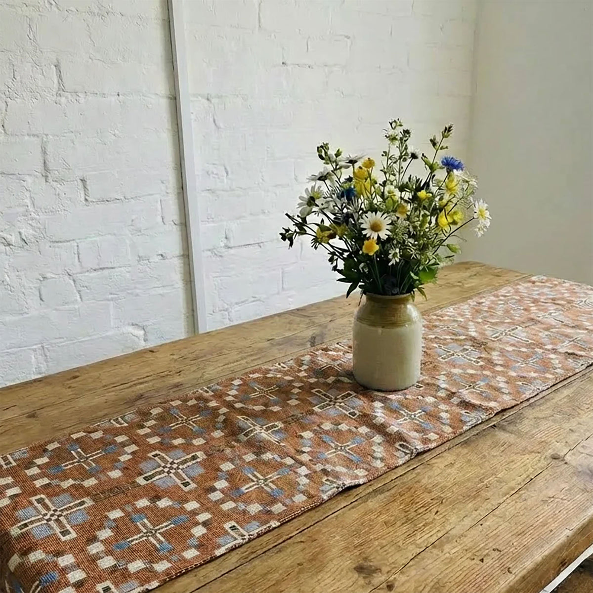 Table Runner - Welsh Tapestry Design - Terracotta Brown