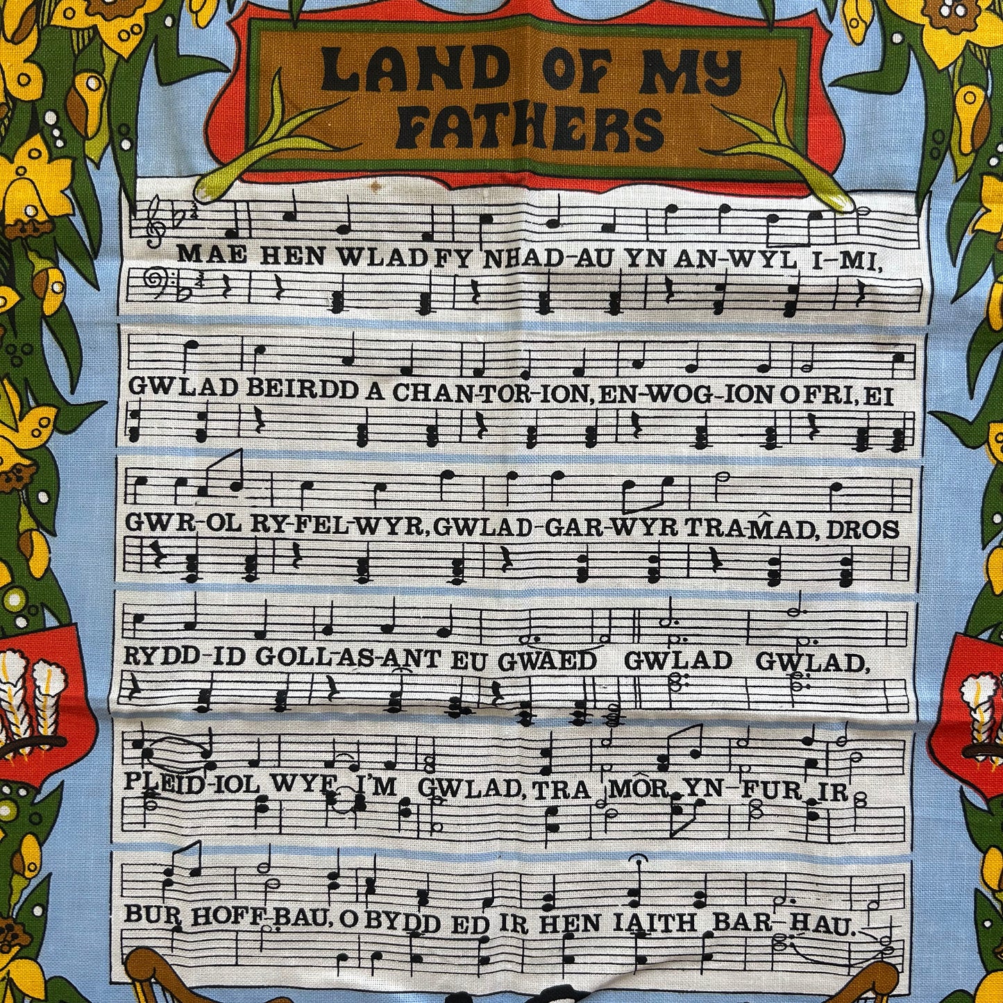 Tea Towel - Welsh National Anthem - Land of my Fathers (Preloved)