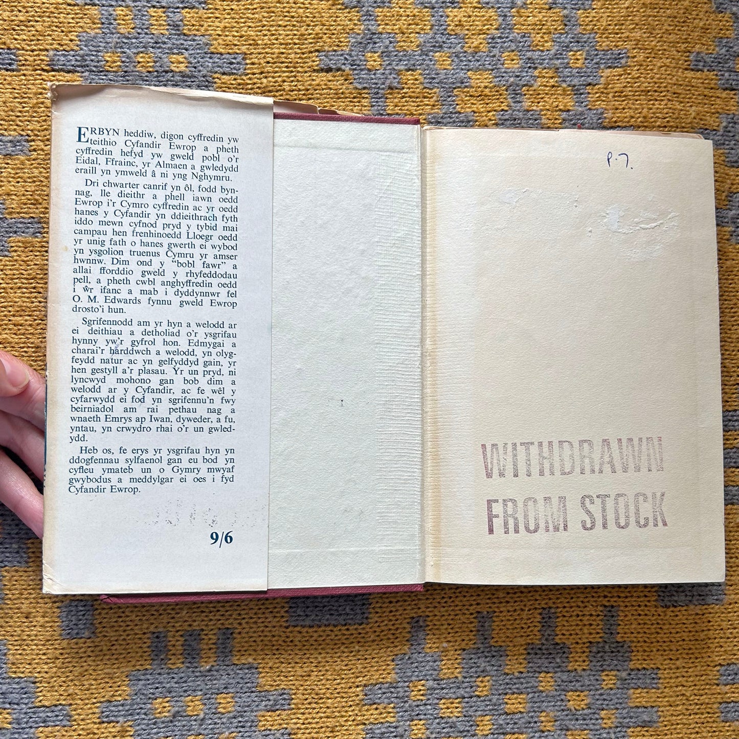 Teithio'r Cyfandir - Syr O.M Edwards - 1960 (Preloved)